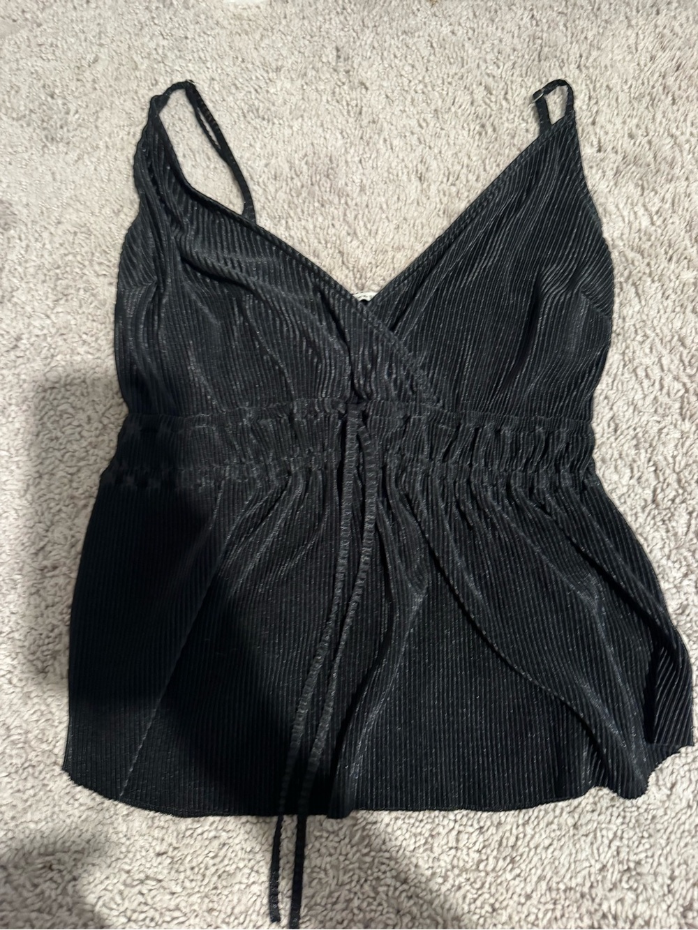 Abercrombie & Fitch Black V-Neck Drawstring Cami